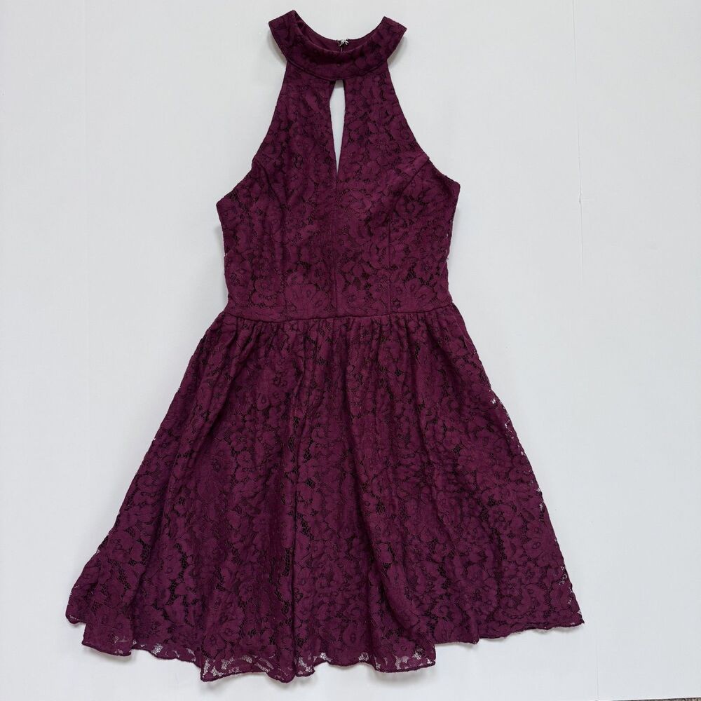 junior size 1 dress burgundy lace women